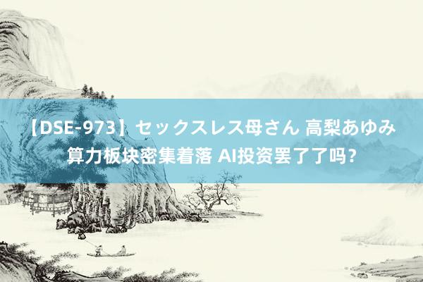 【DSE-973】セックスレス母さん 高梨あゆみ 算力板块密集着落 AI投资罢了了吗？