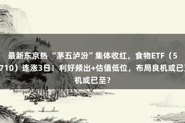 最新东京热 “茅五泸汾”集体收红，食物ETF（515710）连涨3日！利好频出+估值低位，布局良机或已至？