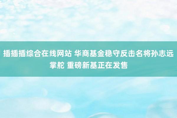 插插插综合在线网站 华商基金稳守反击名将孙志远掌舵 重磅新基正在发售