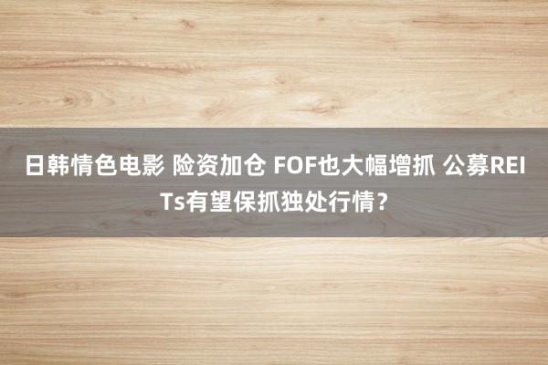 日韩情色电影 险资加仓 FOF也大幅增抓 公募REITs有望保抓独处行情？