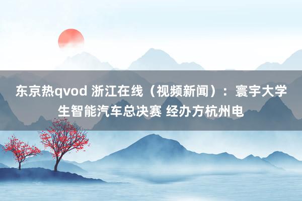 东京热qvod 浙江在线（视频新闻）：寰宇大学生智能汽车总决赛 经办方杭州电